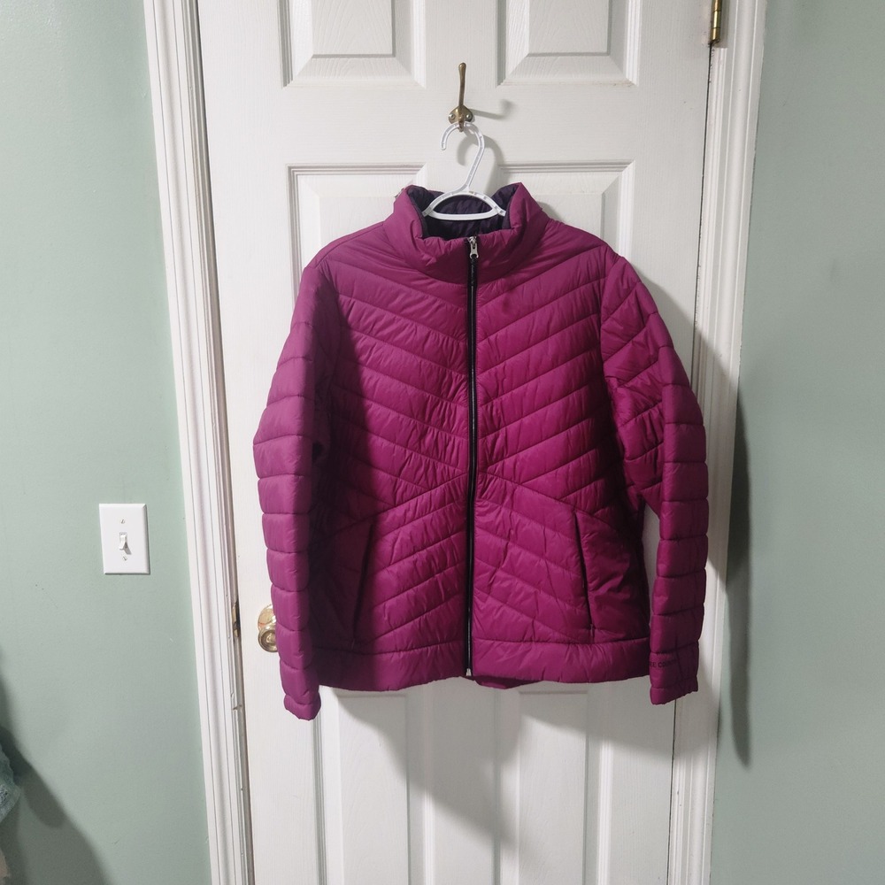Free Country Magenta Purple Quilted Puffer Jacket Womens XXL Full Zip Light